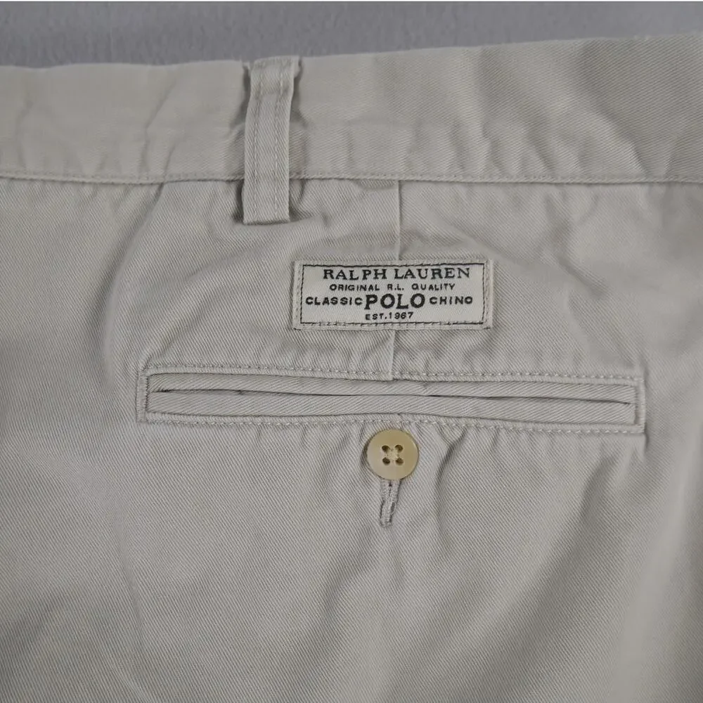 Vintage 90s Polo Ralph Lauren Andrew Pant Double Pleated Beige Chino (42x28) Men